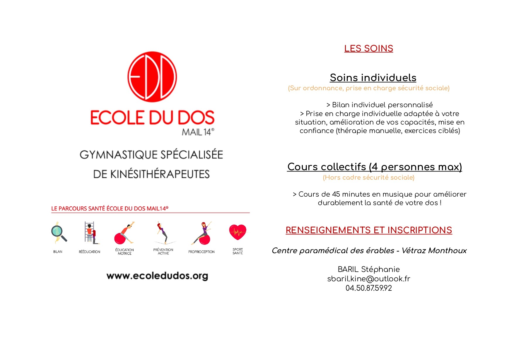 Ecole du dos Mail 14 Présentation 1/2